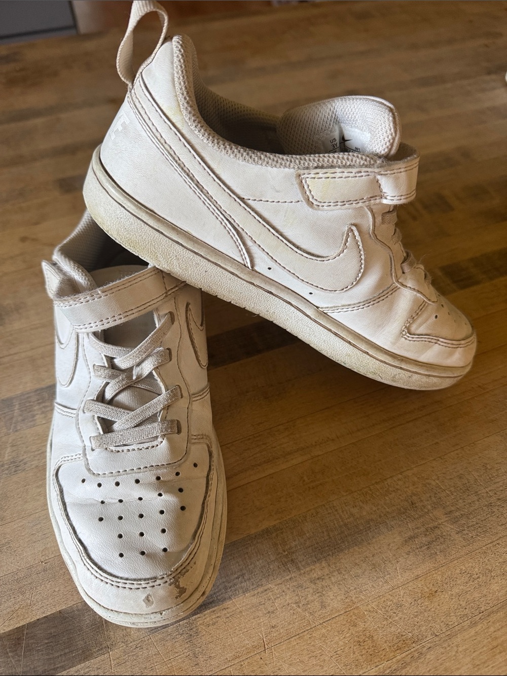 Nike Kids' Off-White/Beige Velcro & Lace Sneakers